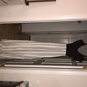 Long striped black and white maxi dress